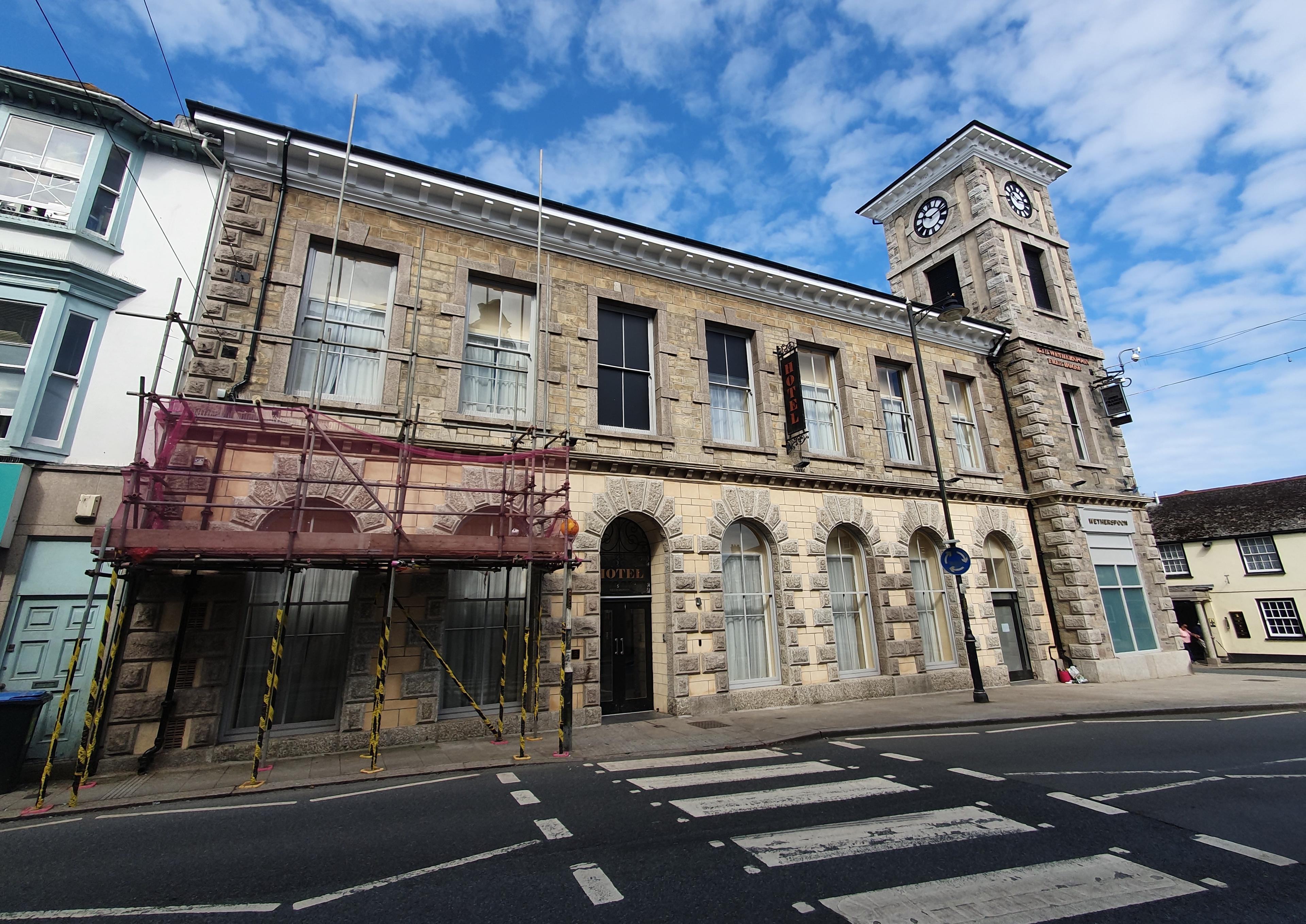 Camborne town clock in the high street